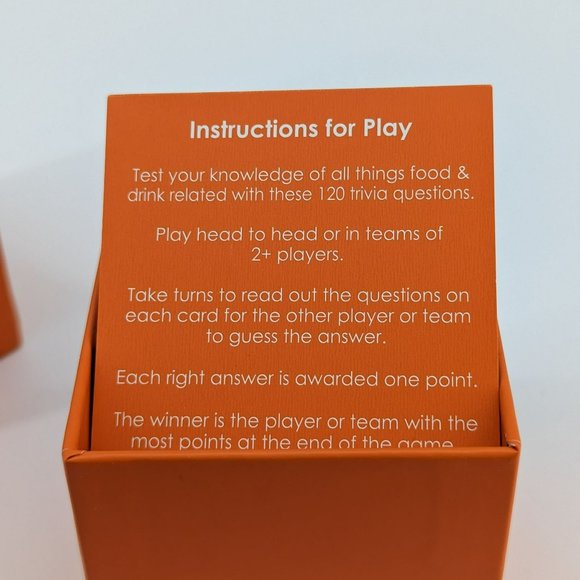 Talking Tables After Dinner Food & Drink Trivia Square Orange Box 120 Questions - Picture 5 of 8